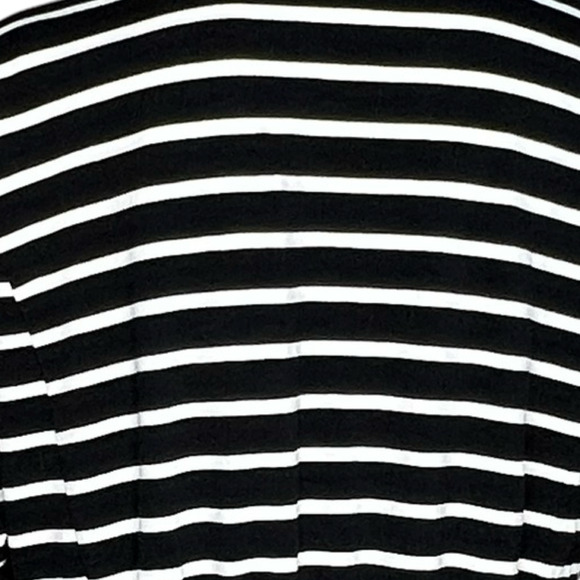 Talbots Sweater Womens Small Black White Striped Hooded Open Cardigan Casual - Picture 6 of 8